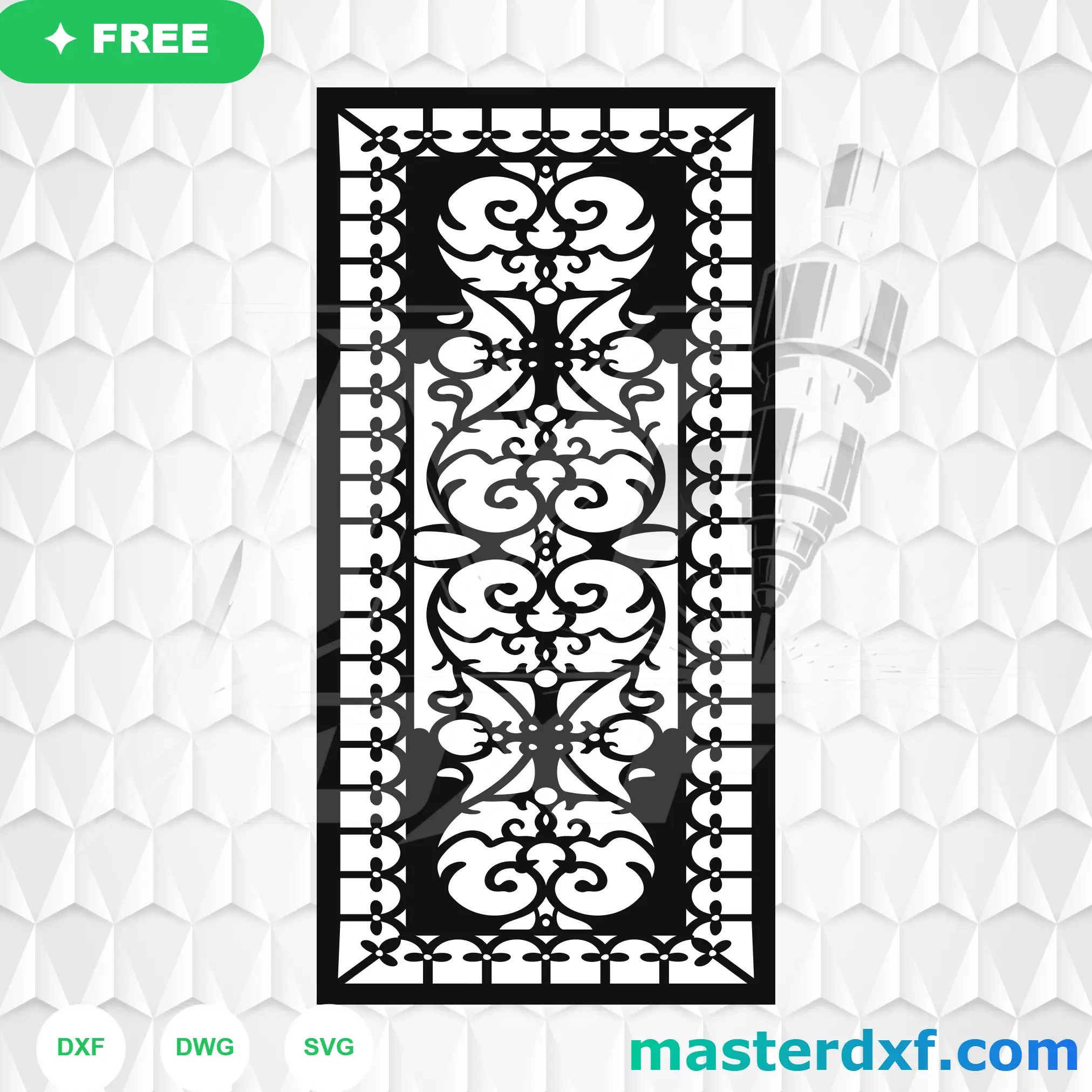Wrought Iron Scroll Border DXF Design for Gates & Panels DXF File